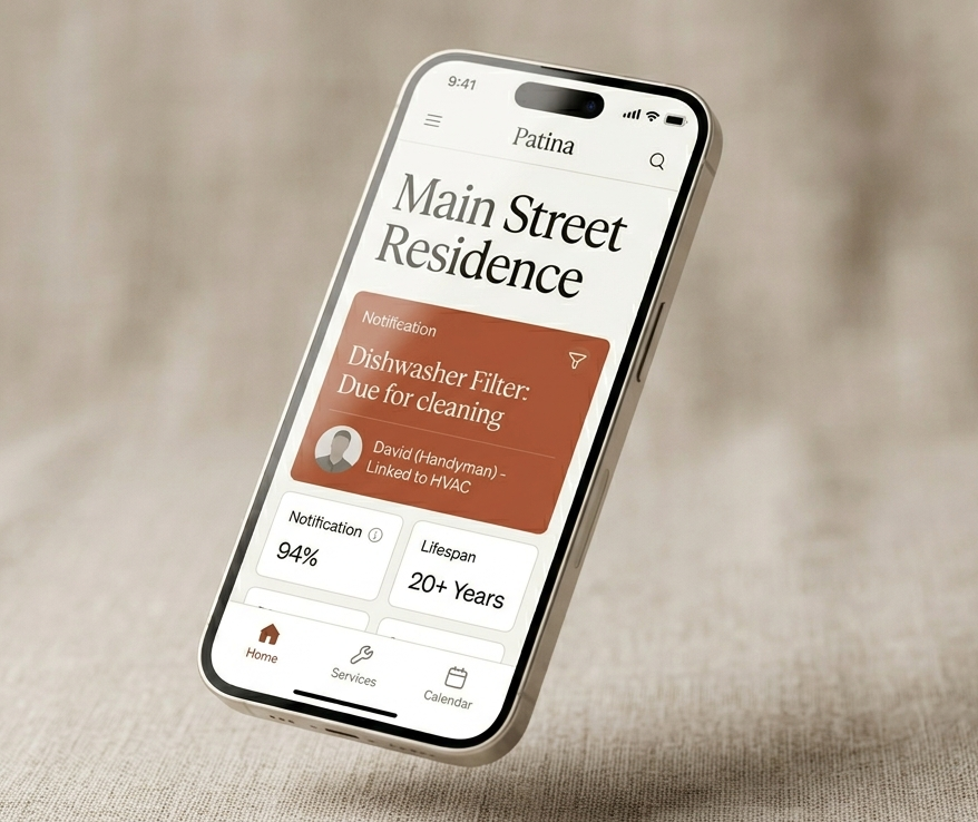 Patina Home app on iPhone showing Main Street Residence household view
